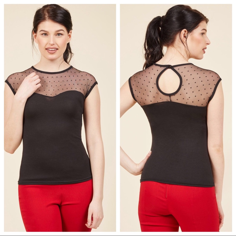 Modcloth The Answer Is Sheer Top in Black