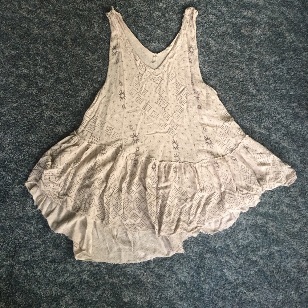 FPA taupe patterned tunic dress M