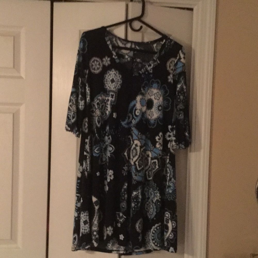 Navy blue and turquoise dress