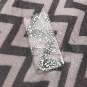 Clear with white design IPhone 6 case