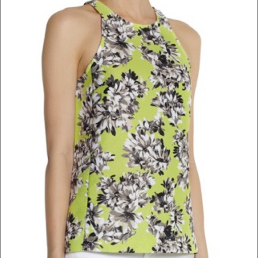 J. Crew Collection, Green floral-print top (NWTs)