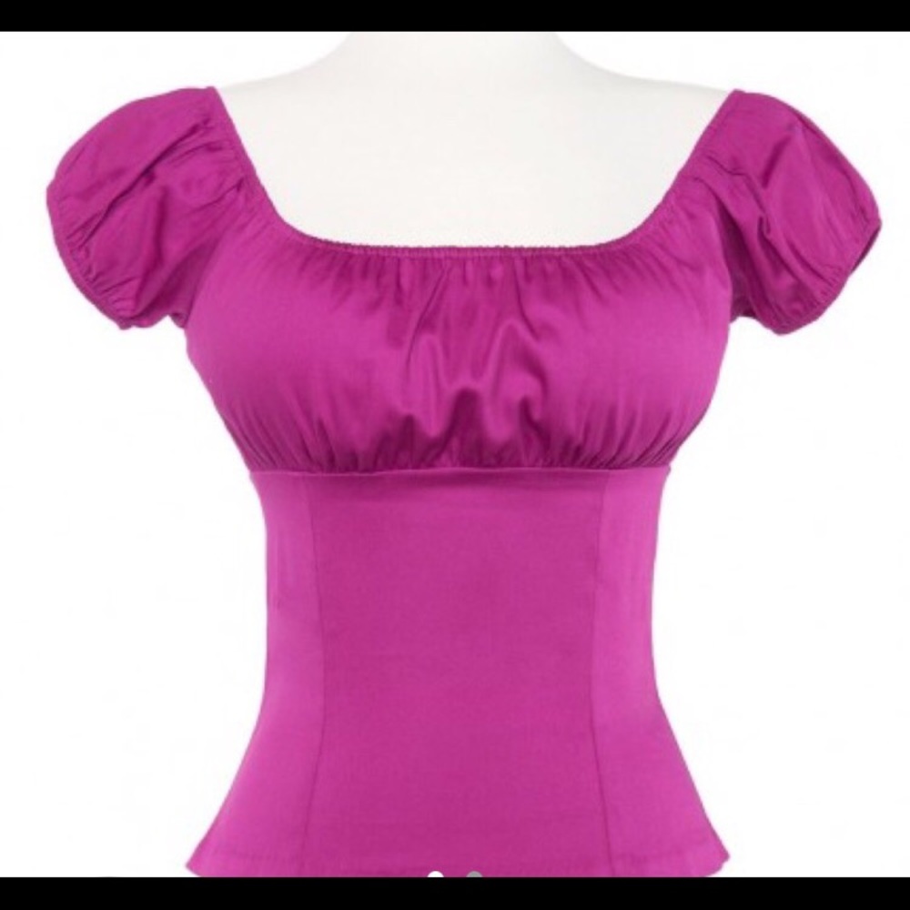 Pinup Couture Peasant Top Small