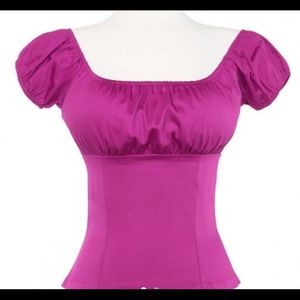 Pinup Couture Peasant Top Small