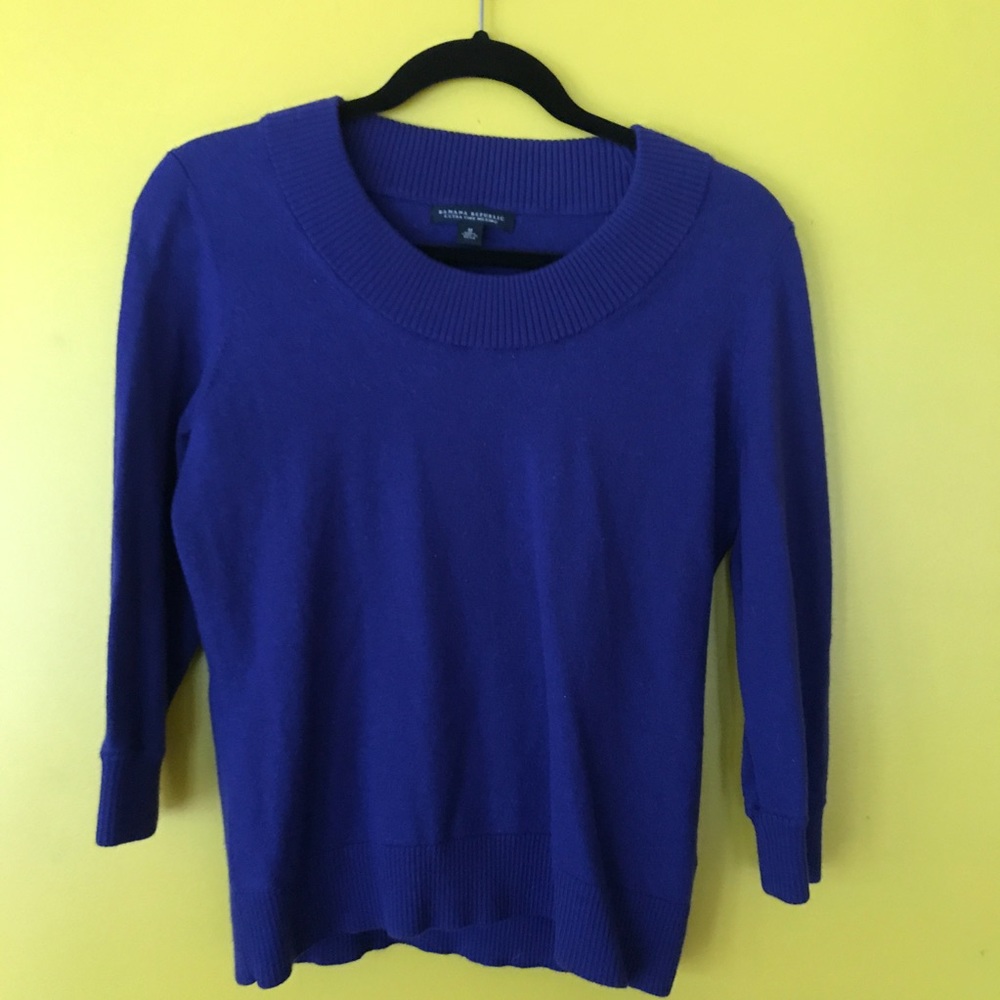 Banana Republic extra fine merino purple sweater