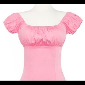 Pinup Couture Peasant Top Bubblegum Pink XS