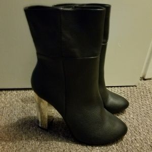 Clear heel boots size 9