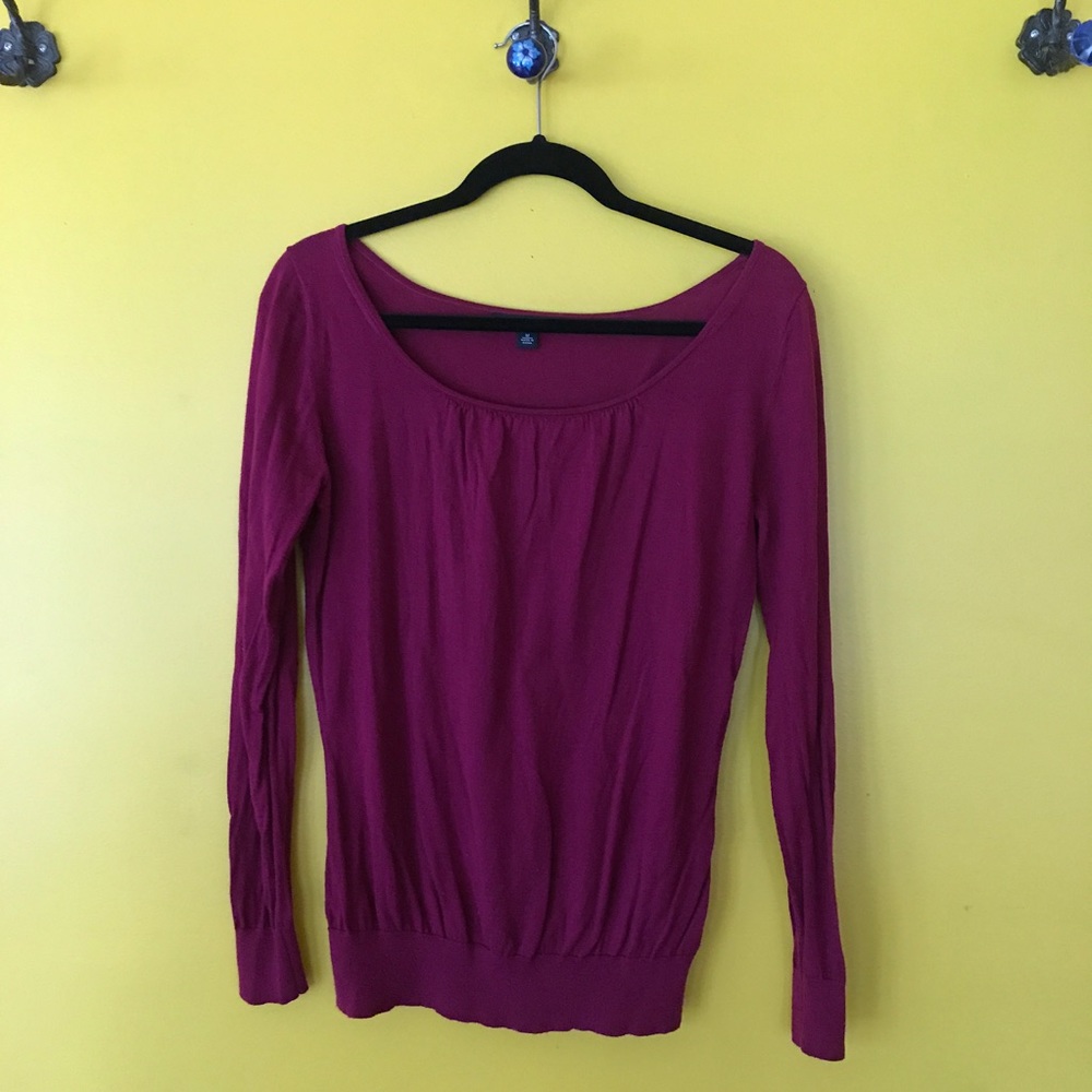 Banana Republic Magenta scoop neck sweater