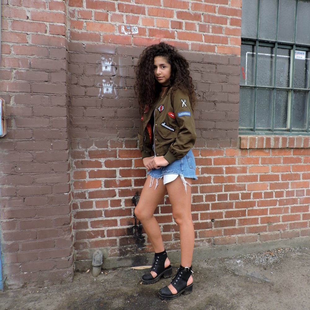 Olive Patch Bomber Jacket