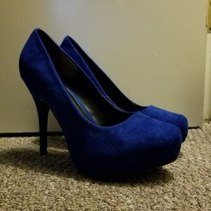Mix no 6 blue suede heels  size 9
