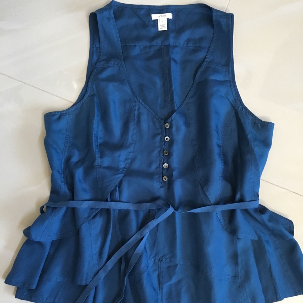 J.crew Silk Peplum Top
