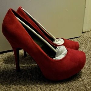 Mix no 6 red suede heels