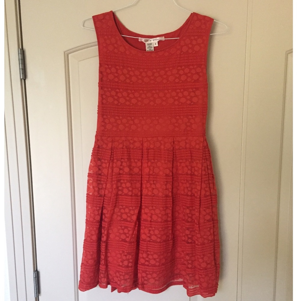 Max Studio orange lace a-line dress
