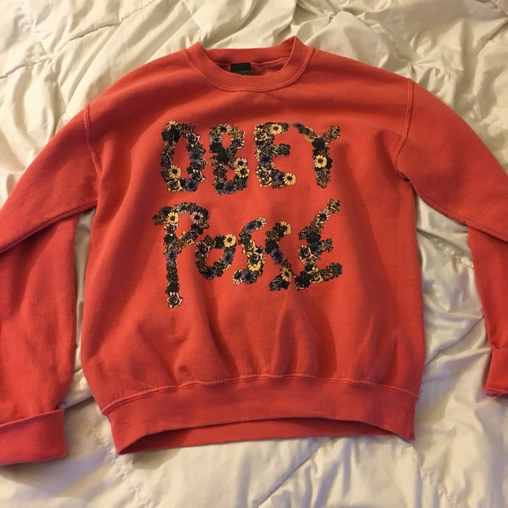 Obey posse floral crew sweatshirt
