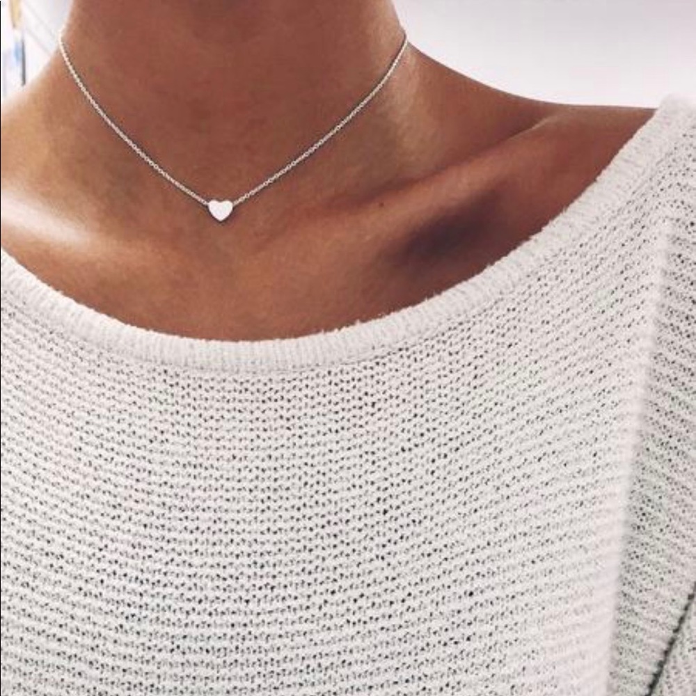 Silver Plated Heart Choker