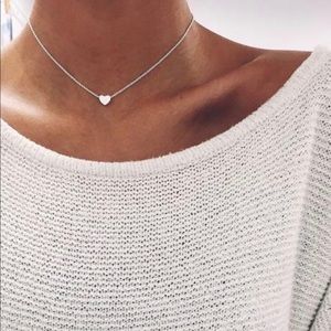 Silver Plated Heart Choker