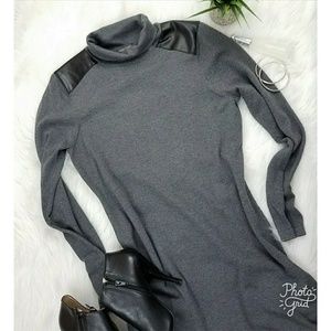 Vince Camuto Silk-Blend Turtleneck Sweater Dress