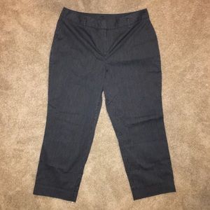 Ann Taylor Loft Julie striped career Capri pants