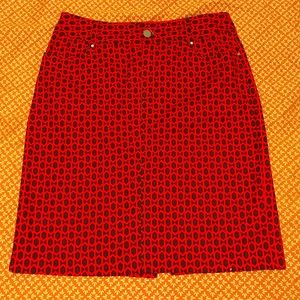 Geometric Pattern Pencil Skirt