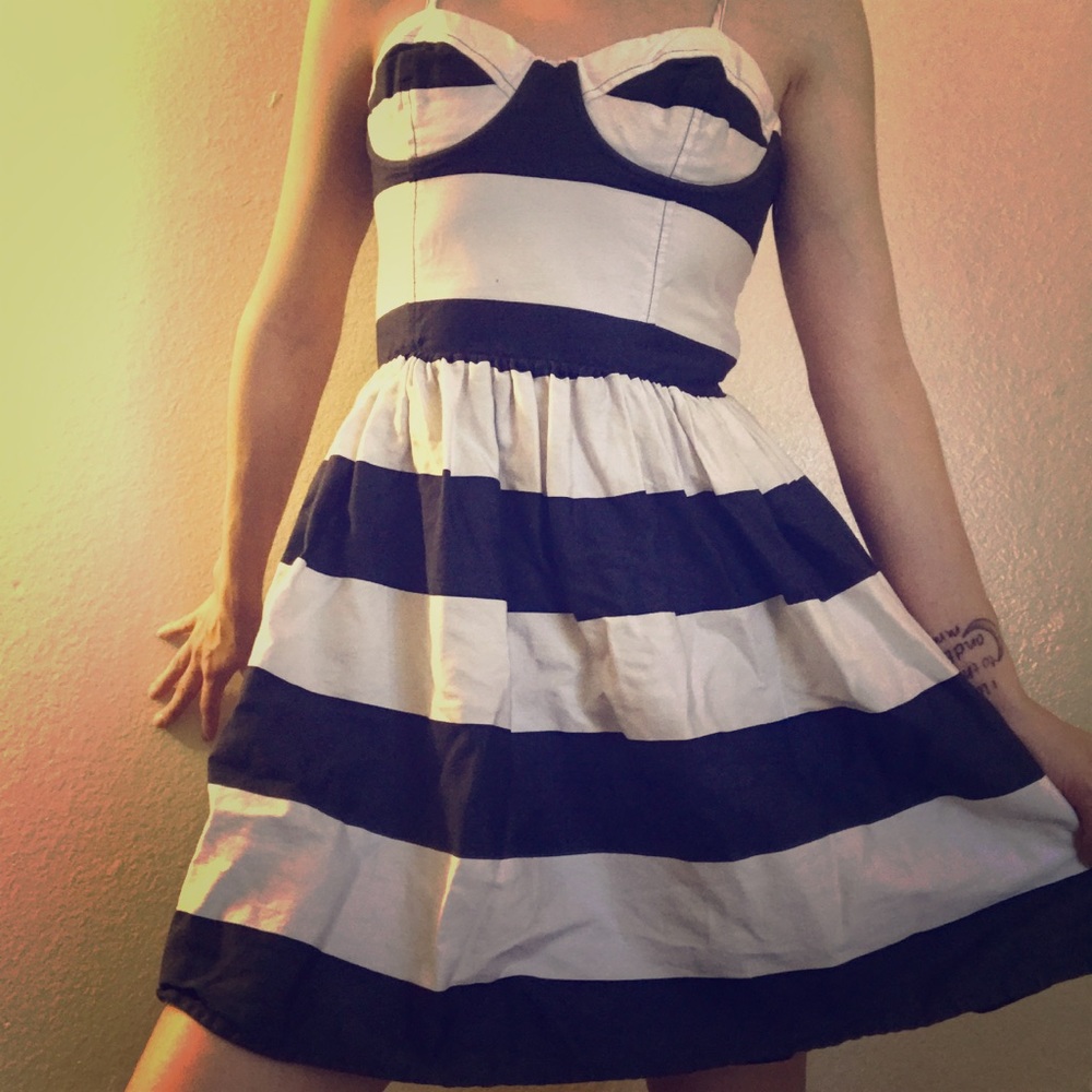 Navy and White Dress