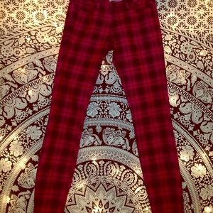 Forever 21 red and black checkered pants