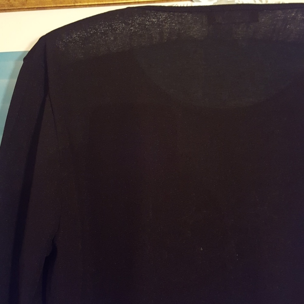 Lecomte Black sequined 3/4 sleeves Top Size L - Picture 5 of 7