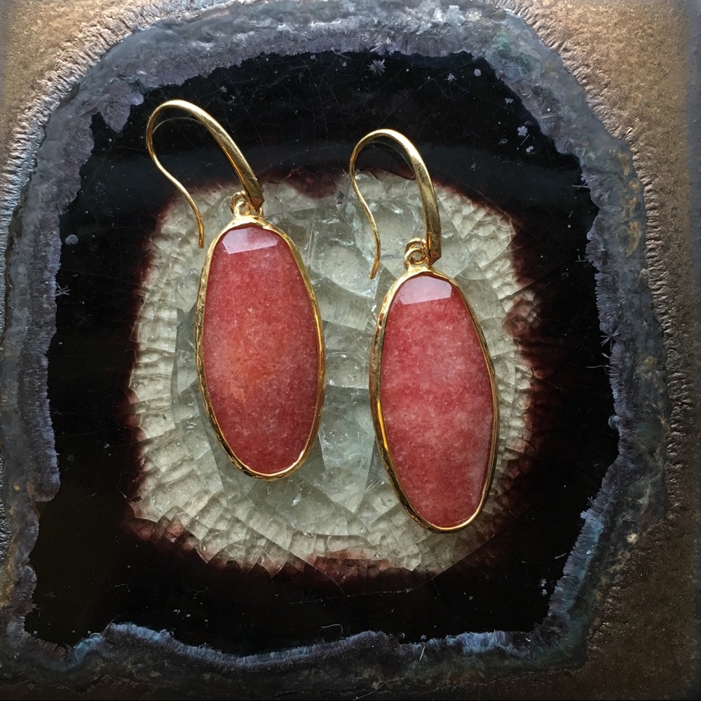 Coral Quartz Earrings