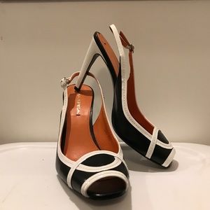 Black and White Via Spiga Slingbacks