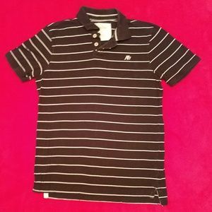 Men's Large Aeropostale Polo👕Brown w/whitestripes