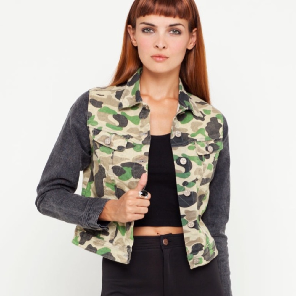 Motel Rocks Camo Denim Jacket