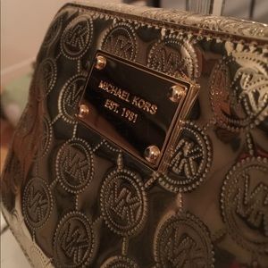 Michael Kors Gold Metallic Cross Body