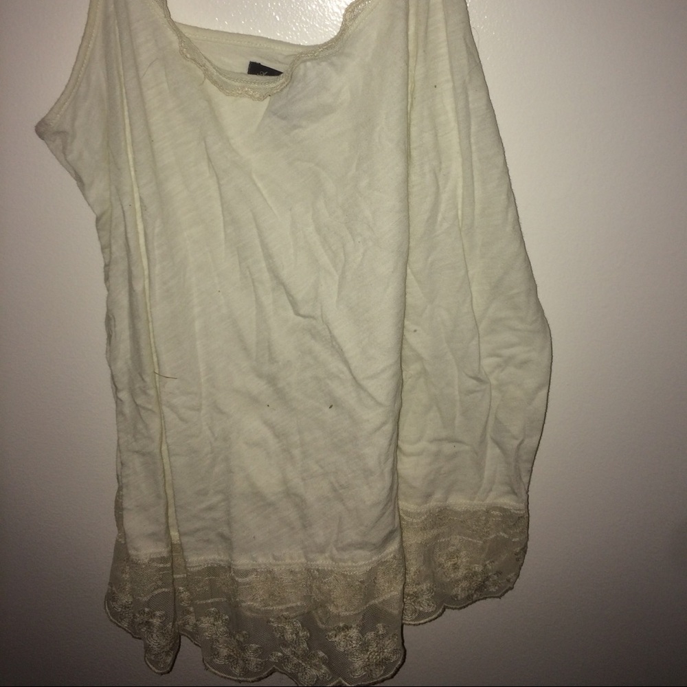 Lace bottom tank top