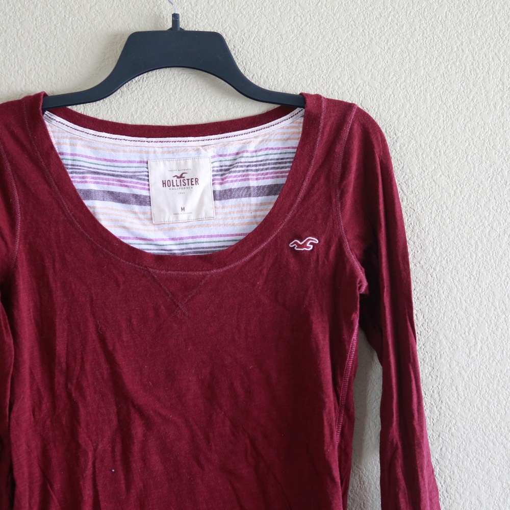 Hollister Women Maroon Long Sleeve
