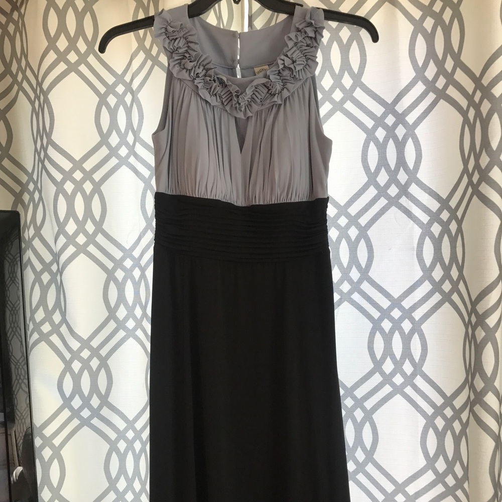 NWOT. Black and Grey Halter Midi Dress!