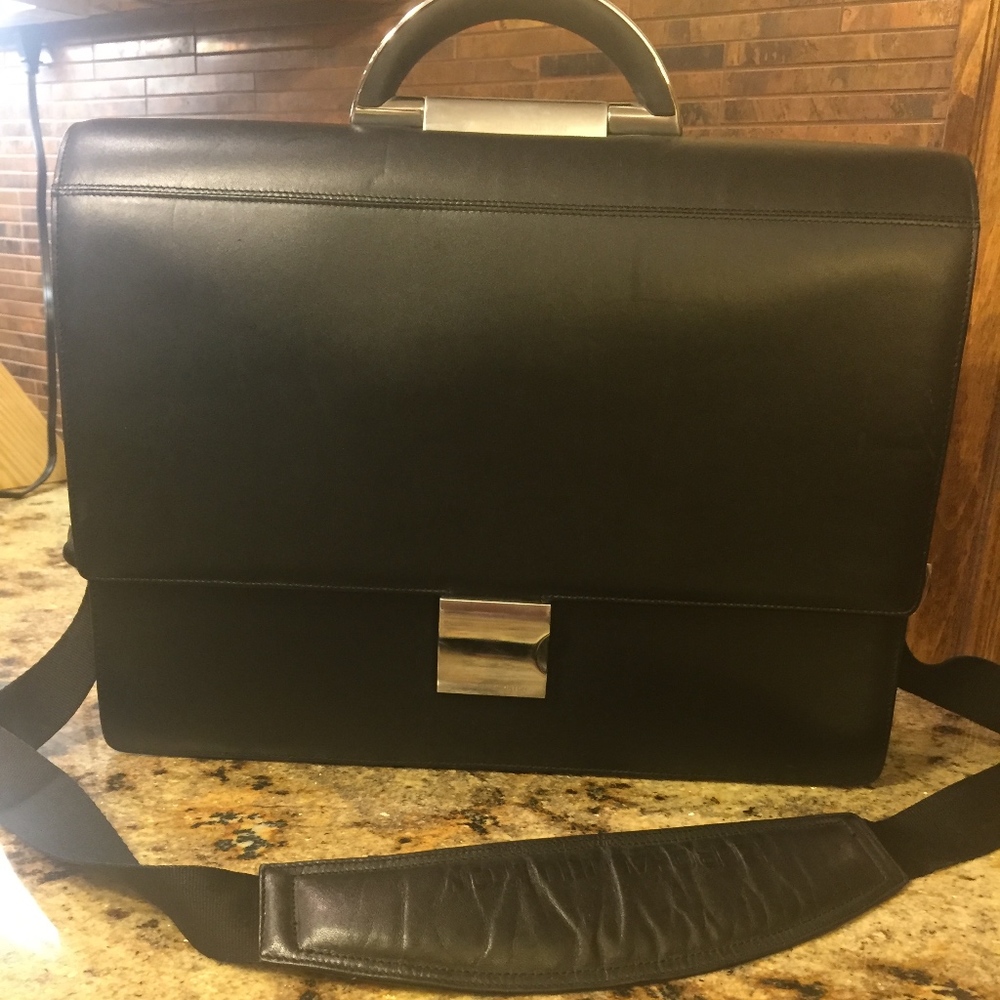 Zero Halliburton Leather Briefcase