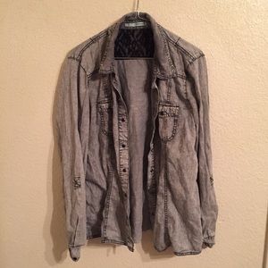 Distressed Button Down Shirt