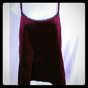 NWOT Ultra Flirt burgundy velvet tank top