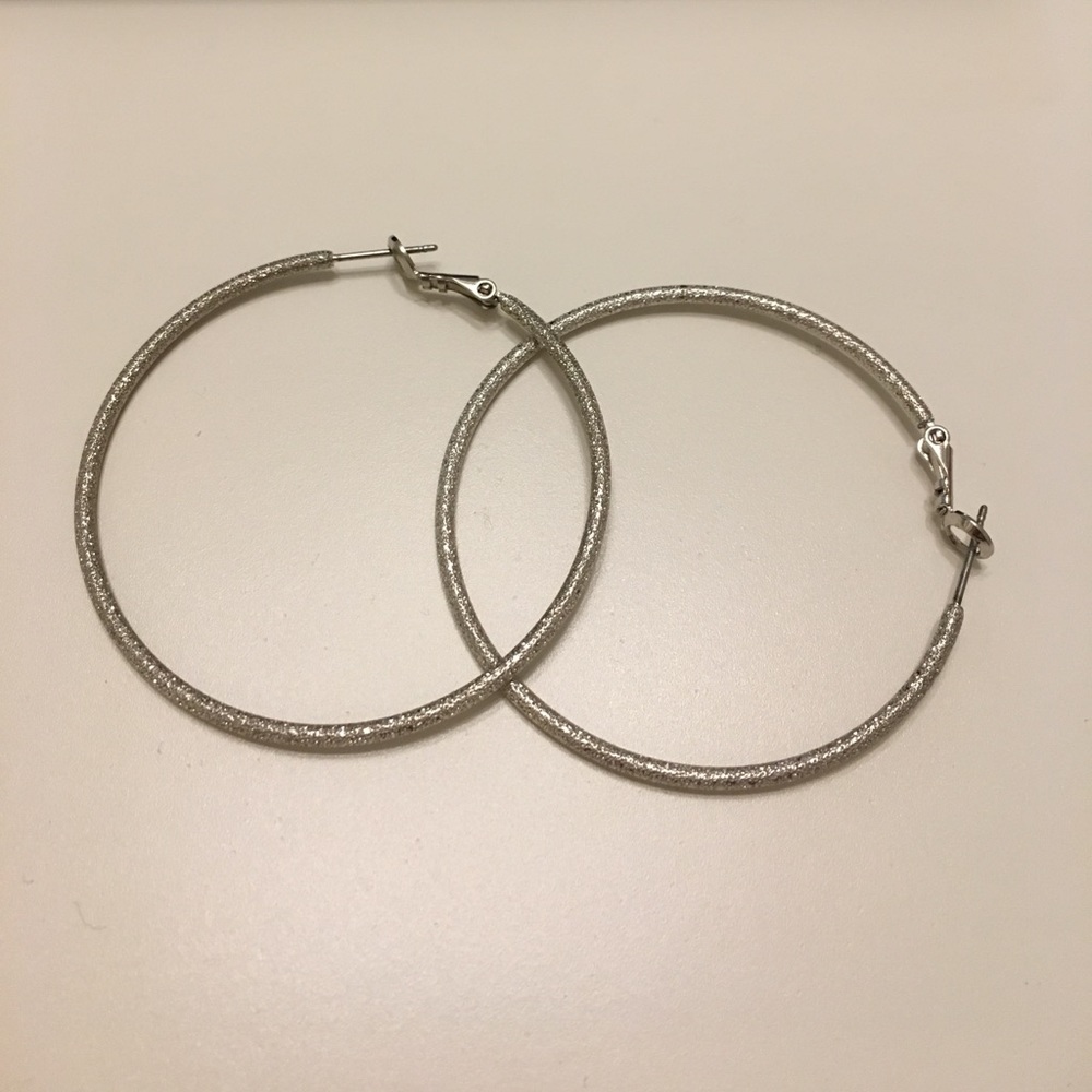 Silver color hoop earrings