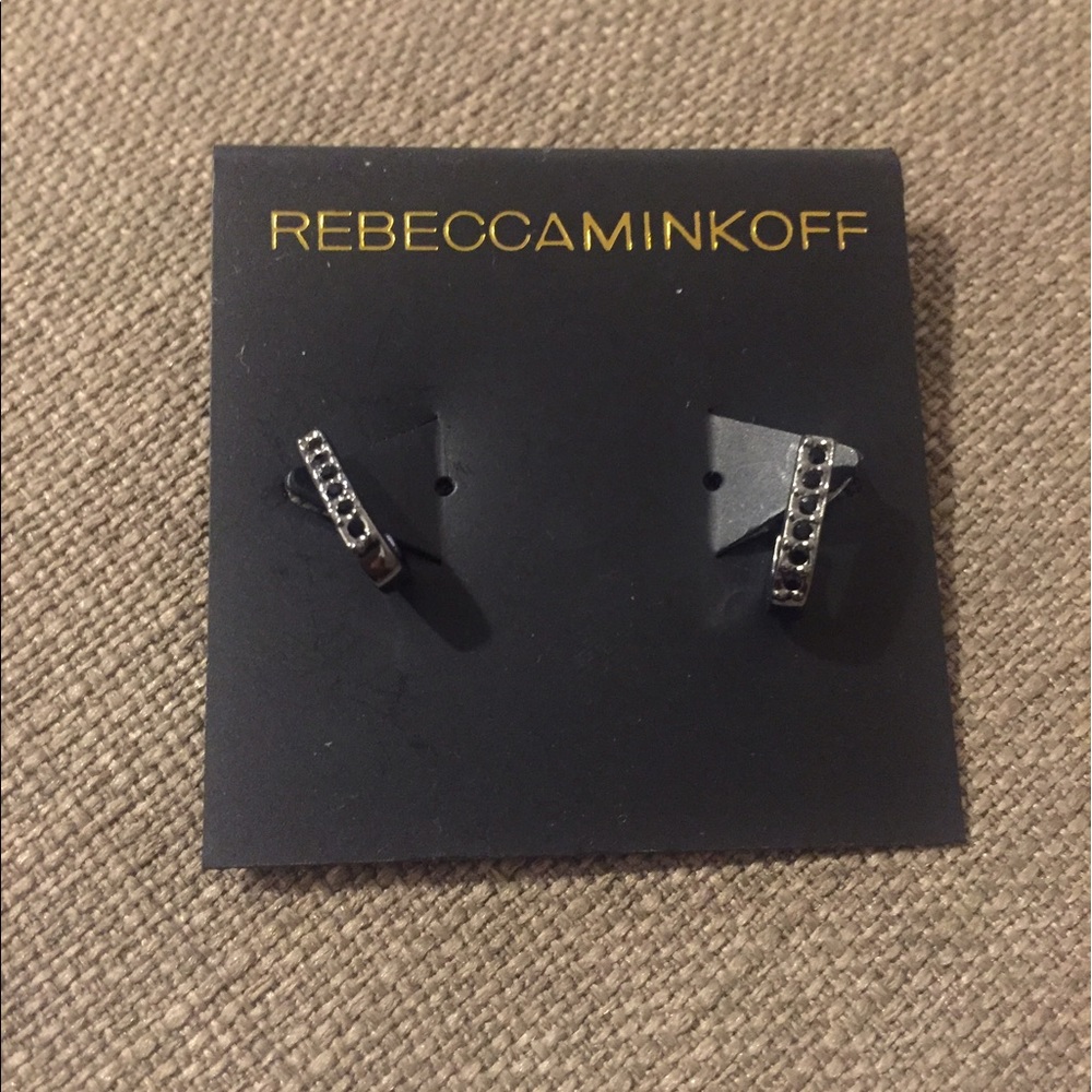Rebecca Minkoff black matte earrings