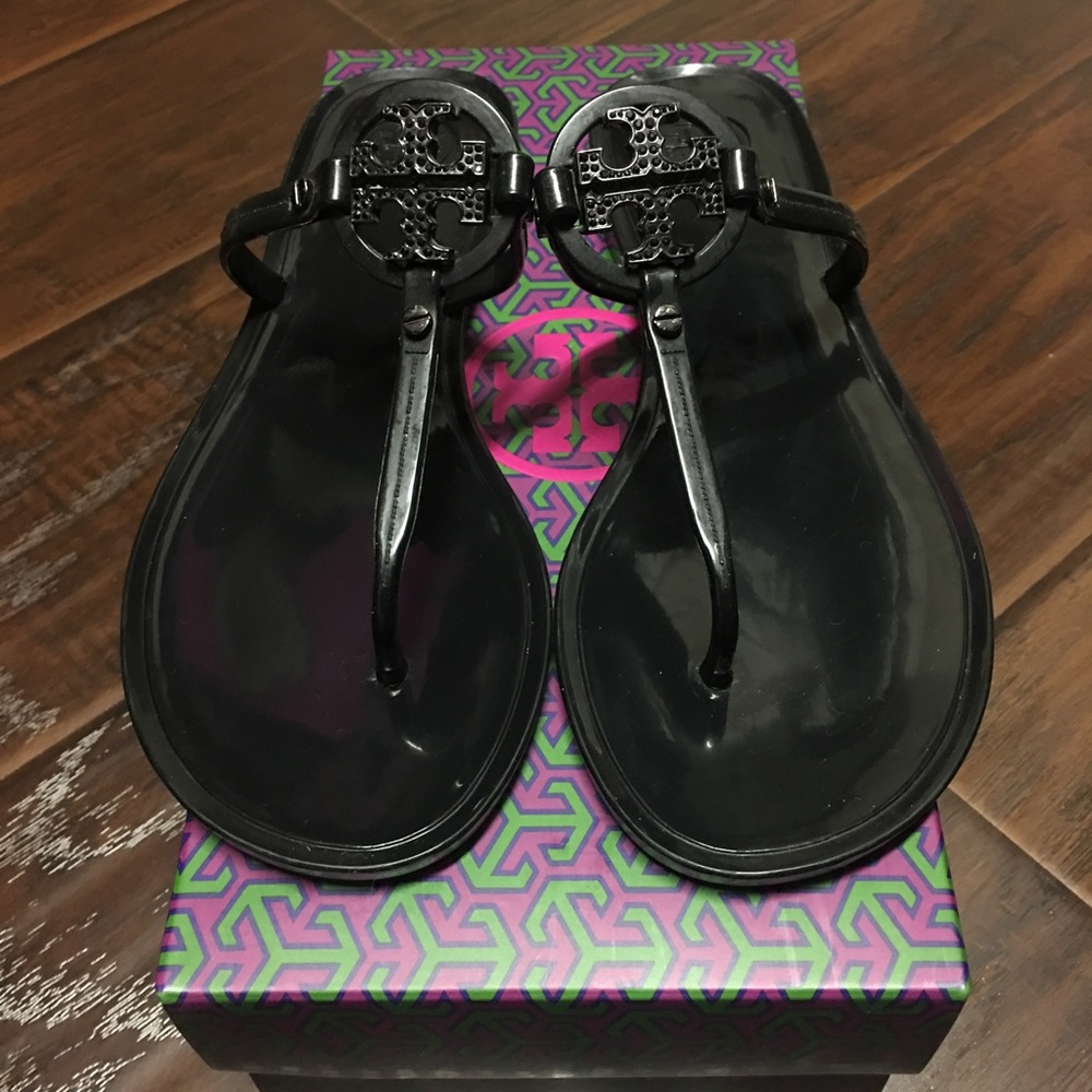 Tory Burch Mini Miller Jelly Thong w/ Crystals