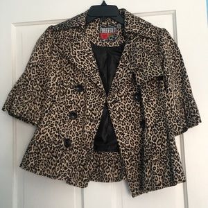 Forever 21 Leopard Print Short Sleeved Jacket