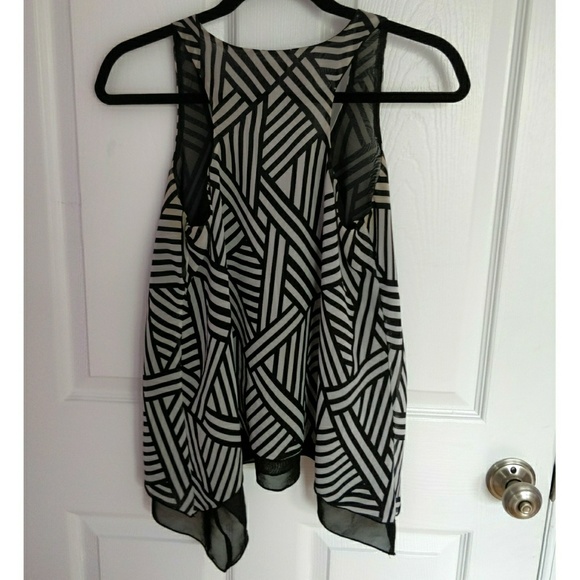 Xhilaration Striped Geometric Flowy Racerback Tank - Picture 2 of 6