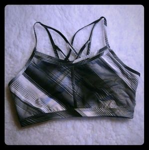 NWOT Fila black and white criss cross back bra