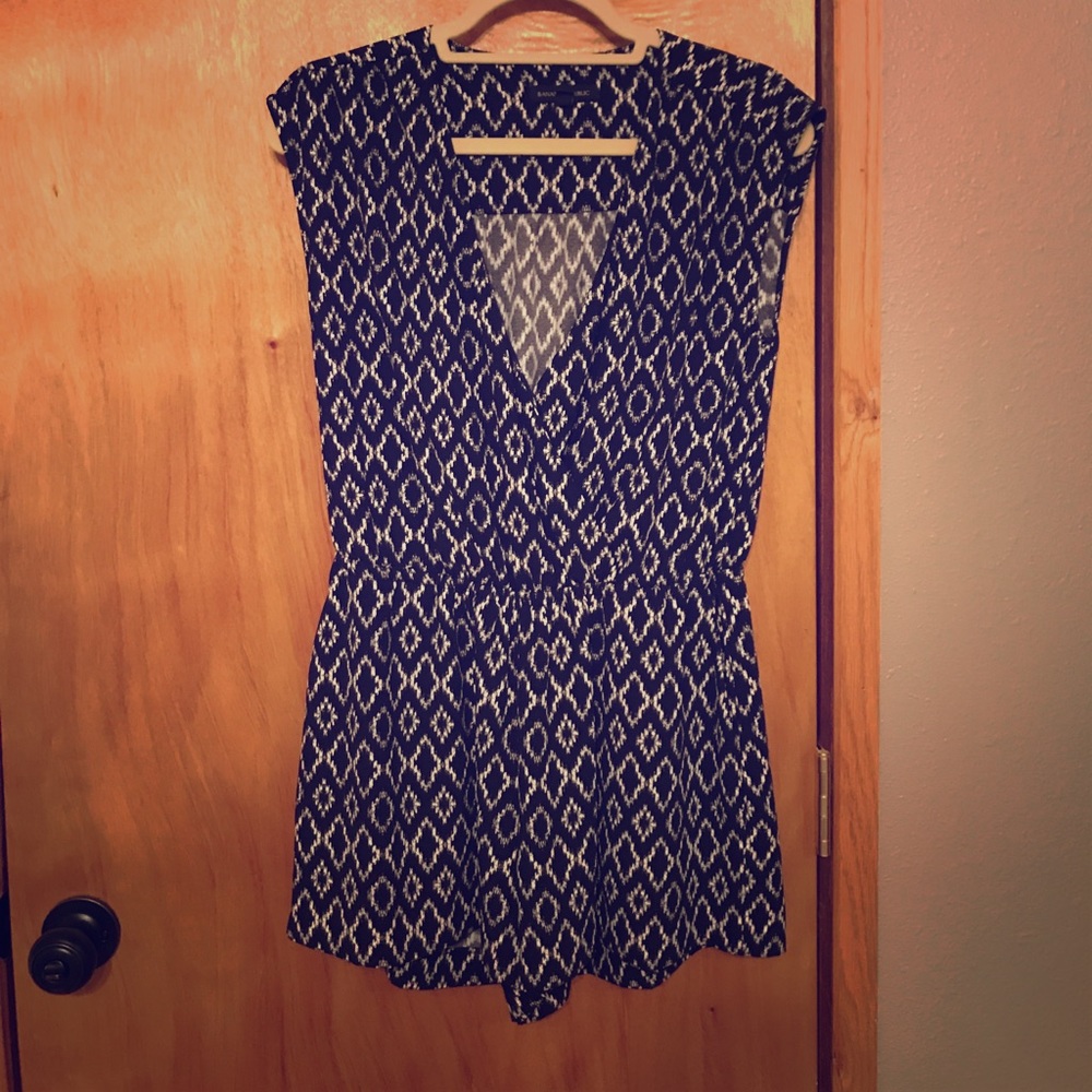 SOLD — ROMPER - black ikat pattern