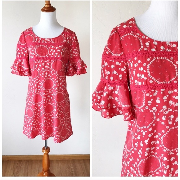 Free People Dresses & Skirts - Free People Coral Ruffle Sleeve Dress 4
