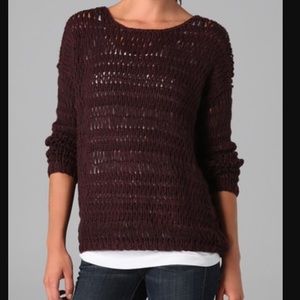 VINCE open knit boatneck chunky sweater