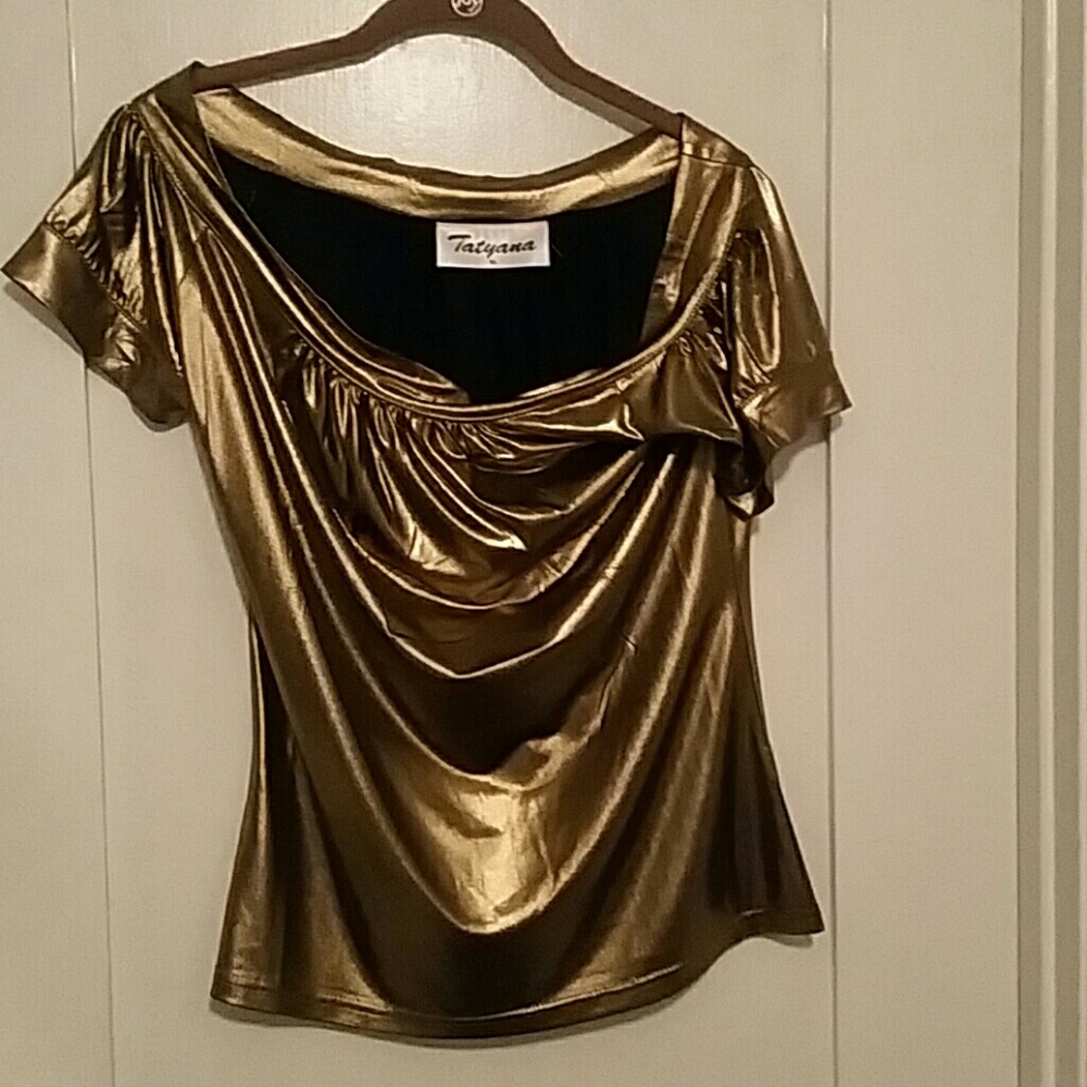 Tatyana gold disco top