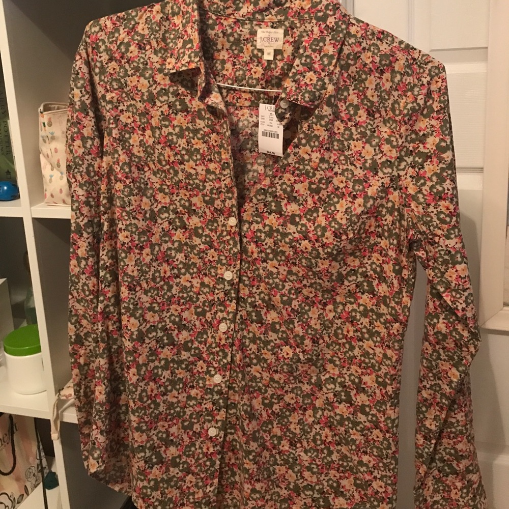 J.Crew Floral Button Down