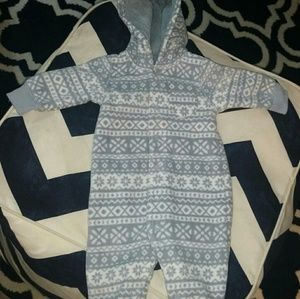 Fleece full body hooded outerwear size 3 months