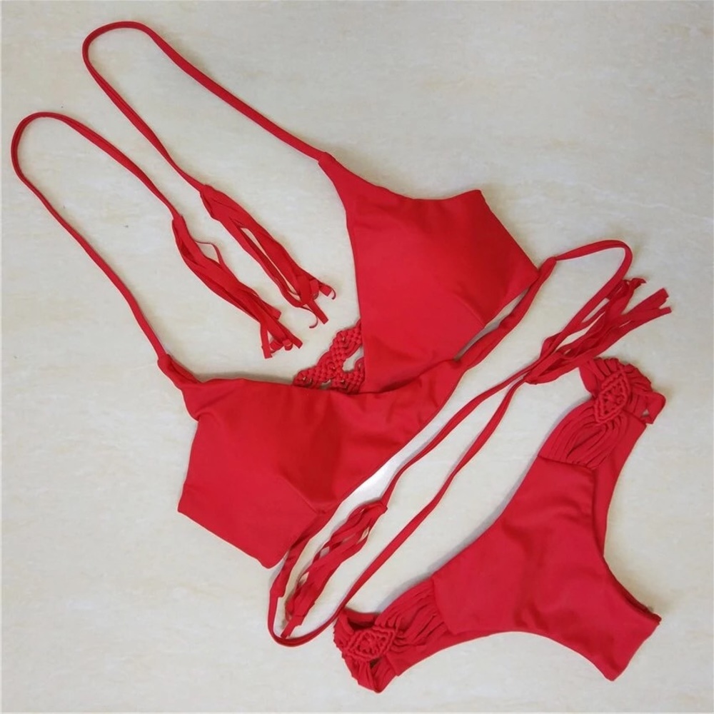 💋Cherry Red Wrap Around Bikini💋 - Picture 3 of 5
