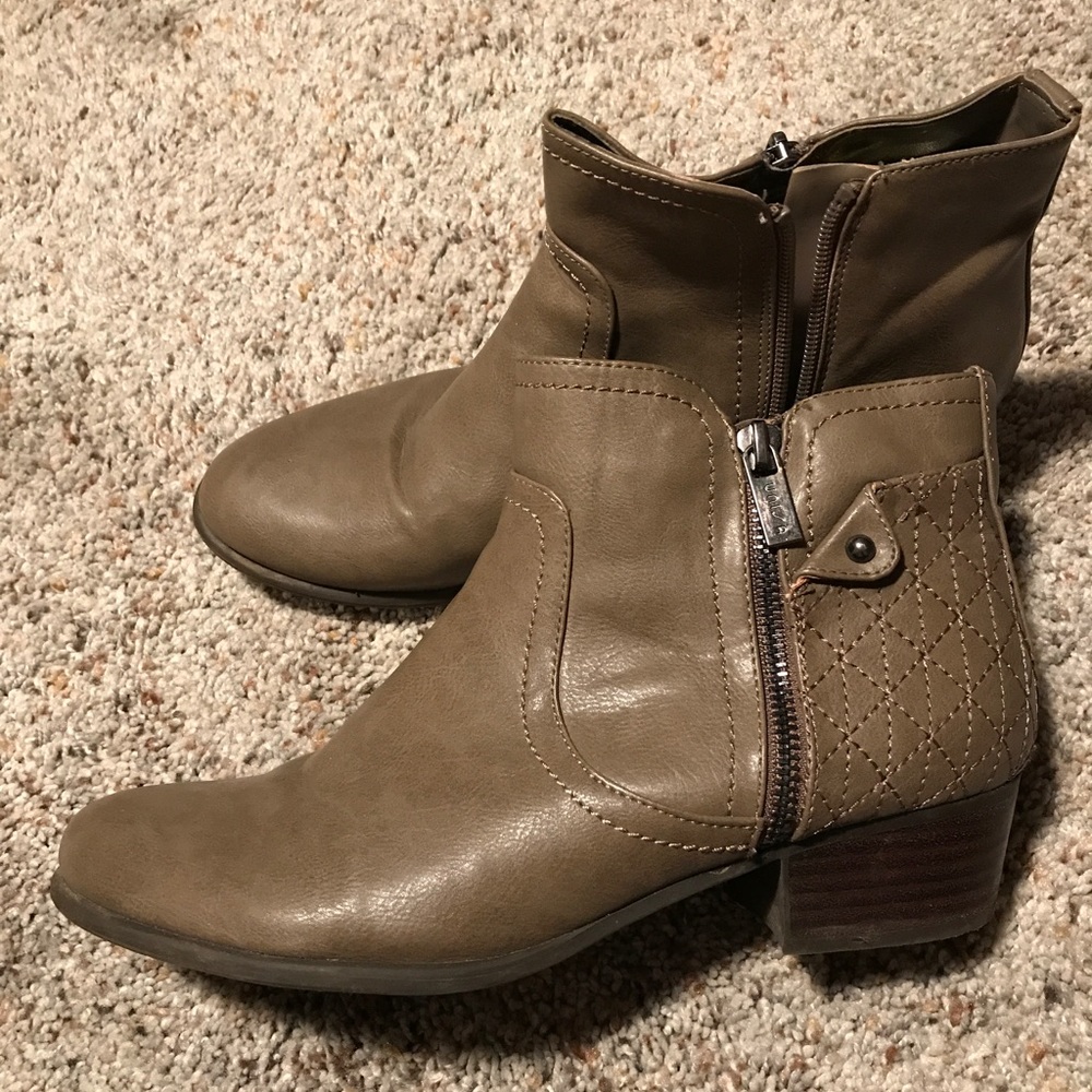 Women's leather booties.